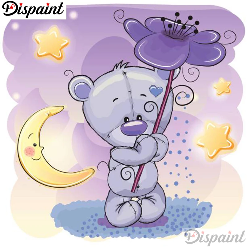 

Dispaint Full Square/Round Drill 5D DIY Diamond Painting "Cartoon bear" Embroidery Cross Stitch 3D Home Decor A12607