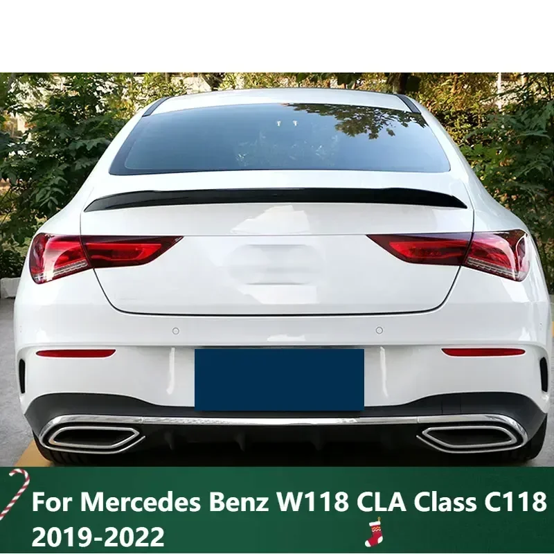 New! Spoiler for Mercedes Benz W118 CLA Class C118 2019-2022 Glossy Black CLA250 CLA200 CLA220 Rear Ducktail Wing Trunk Accessor