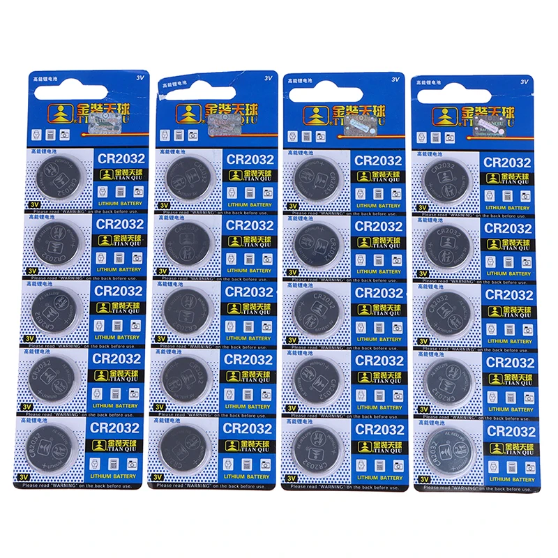 2/5Pcs CR2032 CR 2032 3V Lithium Battery For Toy Watch Car Remote Control Calculator Motherboard Button Coin Cell