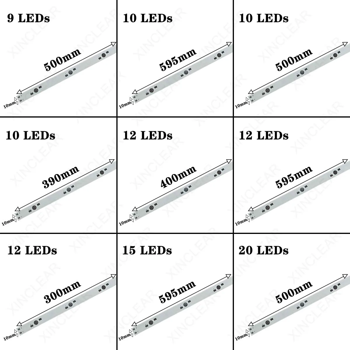 10pcs 1W 3W 5W LED Aluminum Base Plate 130mm 150mm 300mm 500mm PCB Board DIY For 5 6 15 36 60 180W Watt High Power Light Beads