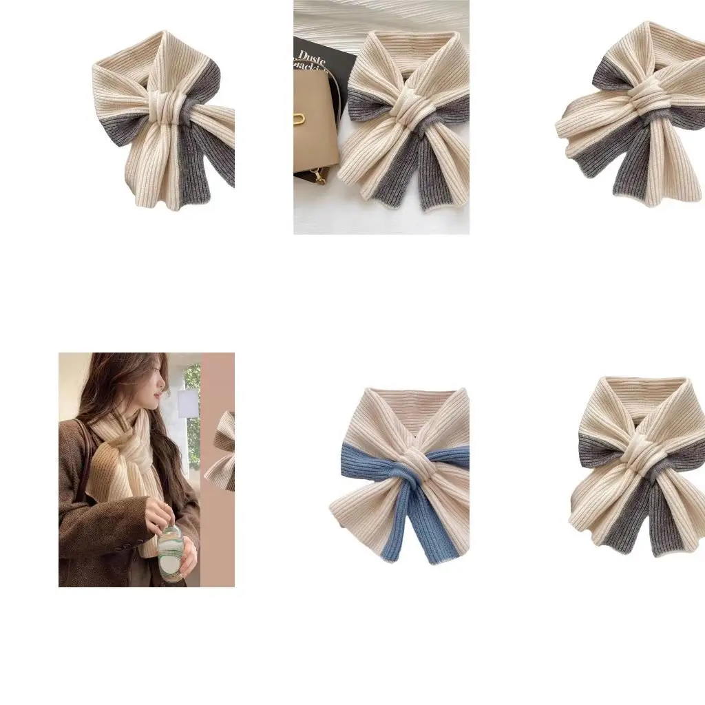 

652F Girls 'Теплый вязаный шарф скрещенный дизайн.