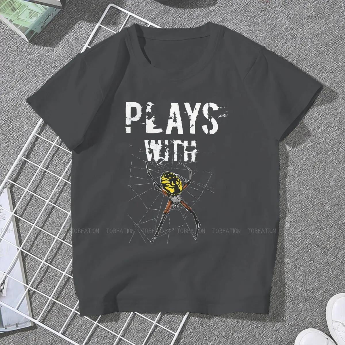 Plays With Argiope Yellow Garden Round Collar TShirt Scary Spider Animal Pure Cotton Classic T Shirt Woman's Tops Individuality