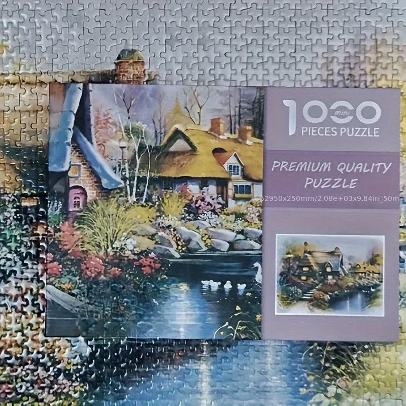 38*26cm Mini Größe Schwan Seeeside Landschaft Szene 1000 Stück Papier Puzzle Challenge Spielzeug perfektes Geschenk für Familie Freunde Geschenk