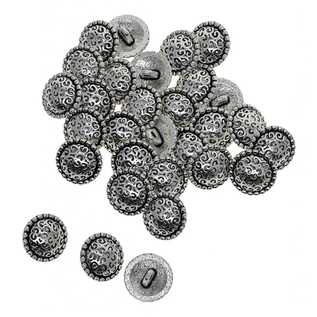 30pcs 1-Hole Shank Buttons Vintage Sewing Buttons DIY Scrapbook Accessories