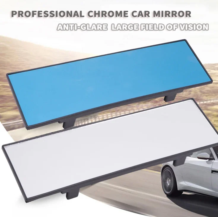 1pcs Universal 290mm 330mm HD Car Rear View Mirror Wide-angle Rearview Mirror Plane Wide Interior Clip-on Rear Mirrors Panoramic