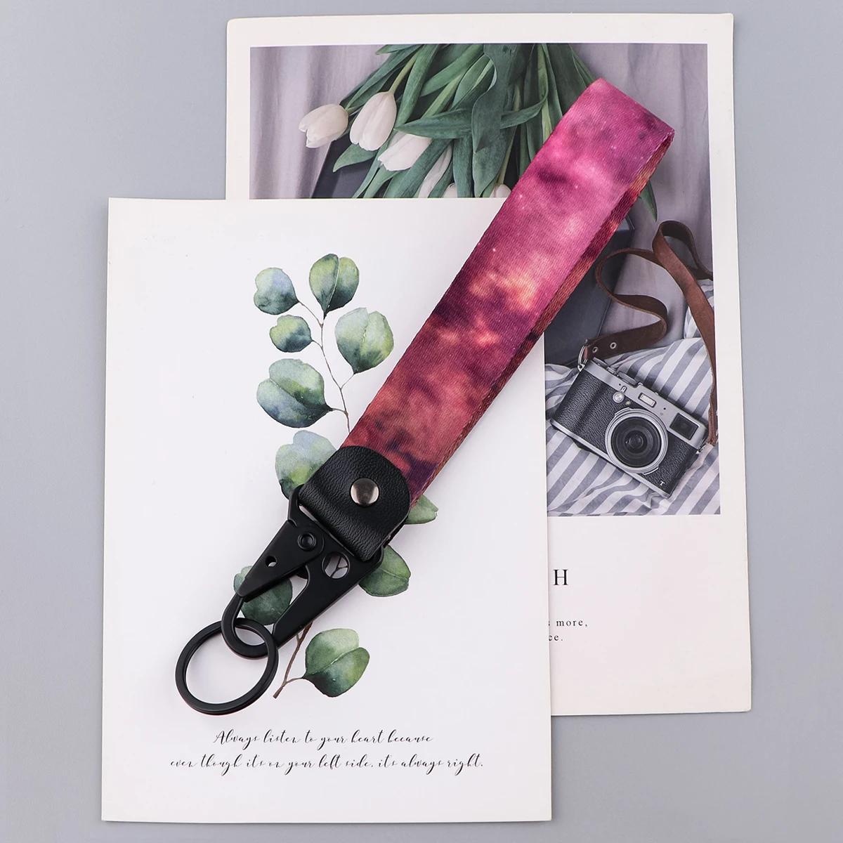 Marble Printing Short Rope Wrist Strap Starry Sky Lanyard for Keys Car Keychain Tags Key Ring Holder Phone Accessories