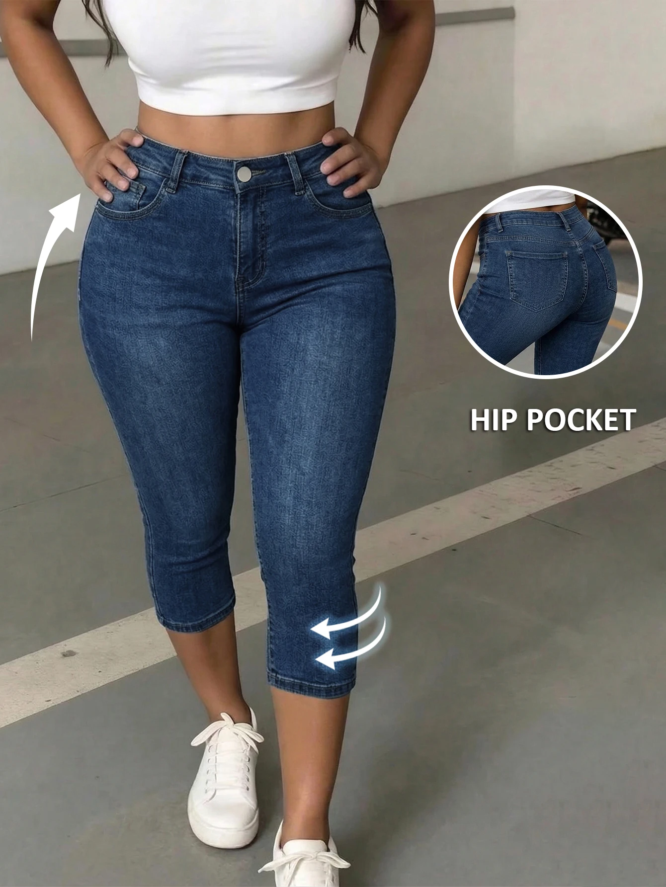 Retro casual denim pants with built-in zipper closure and stretch straight pants suitable for summer wear