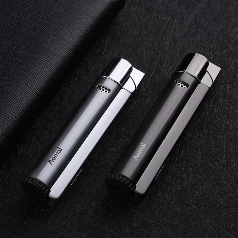 Long Inflatable Straight Forward Electronic Windproof Lighter, Cigar Lighter, Men's Gift, Outdoor Ignition Tool Gadgets for Men
