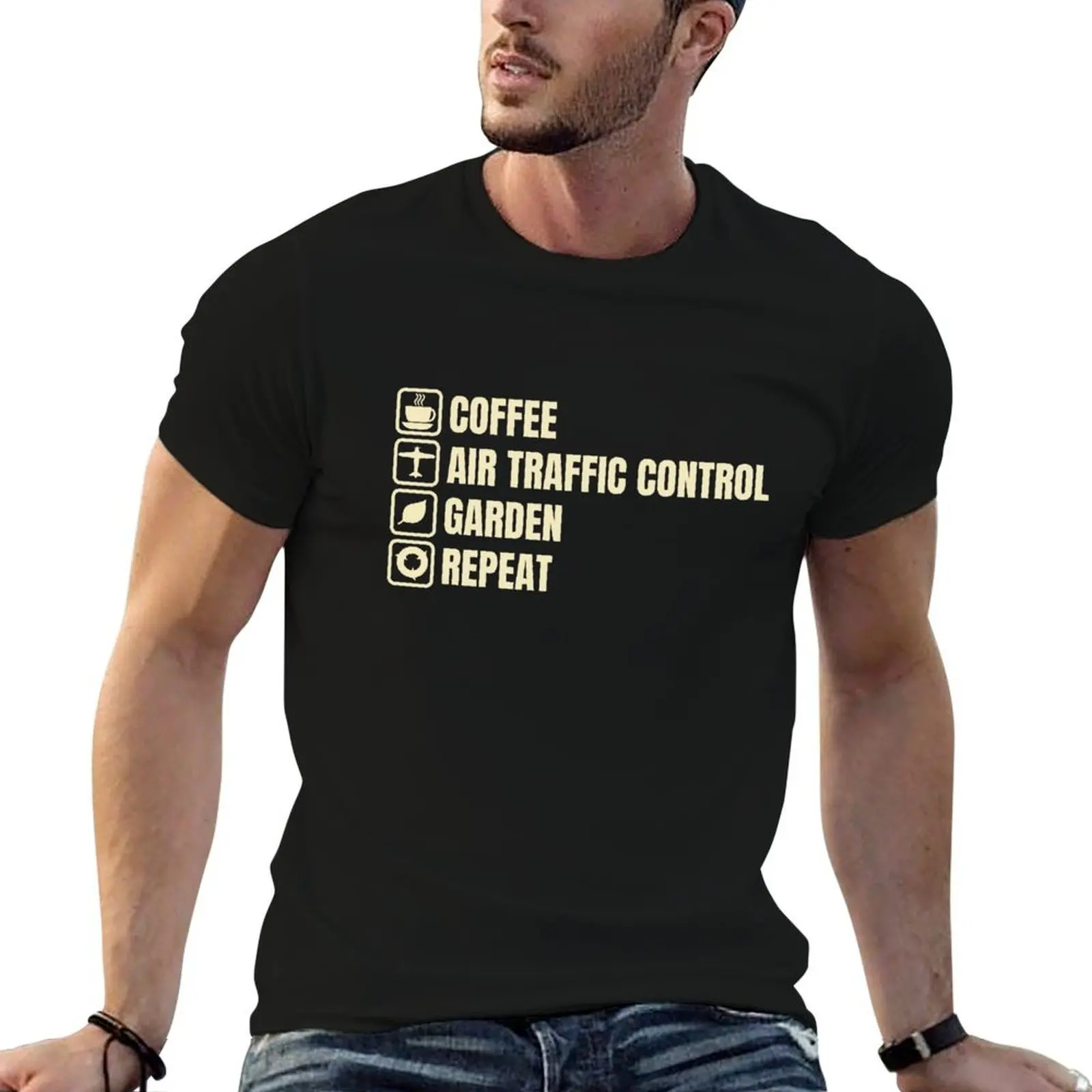 

shirts T-Shirt t cotton shirt Dark Background) Traffic humor Repeat man Control, Garden, Coffee, (For t Air funny dark