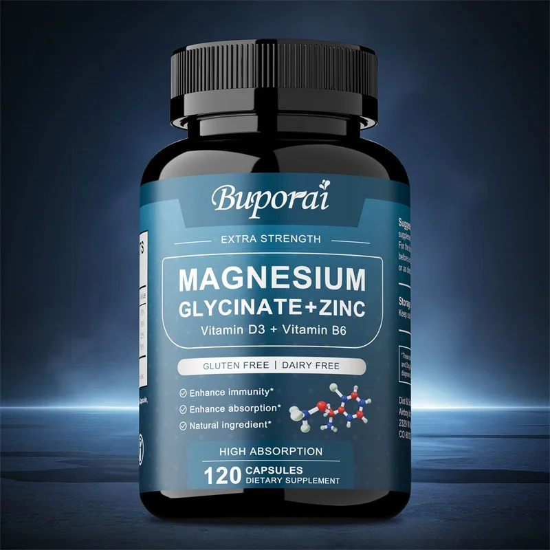 

Магний глицинат + цинк - с витамином D3 + витамином B6, для поддержки зубов, сердца, костей и мышц, а также улучшения функции иммунной системы.