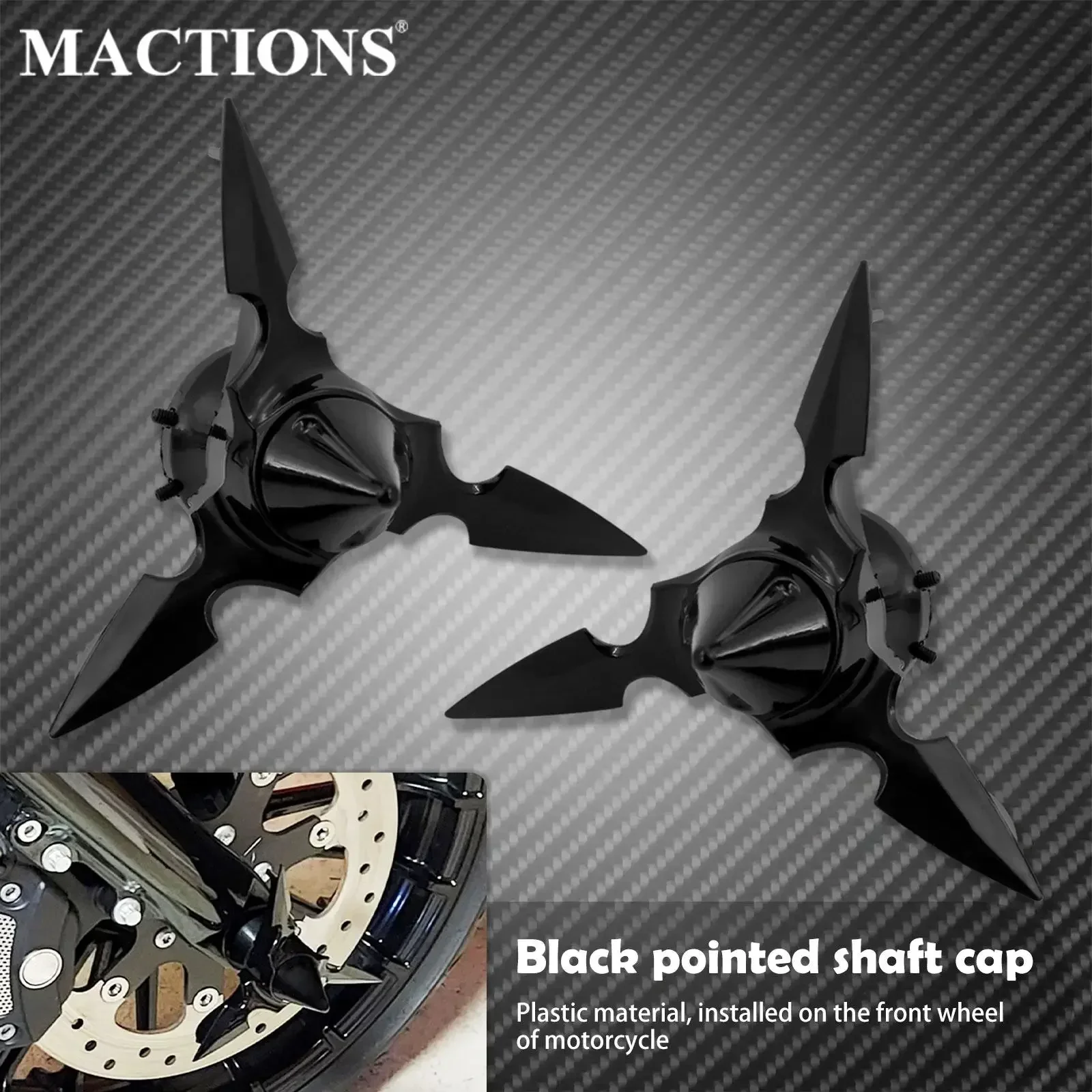 Motorcycle Black Spun Blade Spinning Axle Caps 29.5MM For Harley Touring Road Street Glide Dyna Fat Bob FXDF SportsterXL Softail