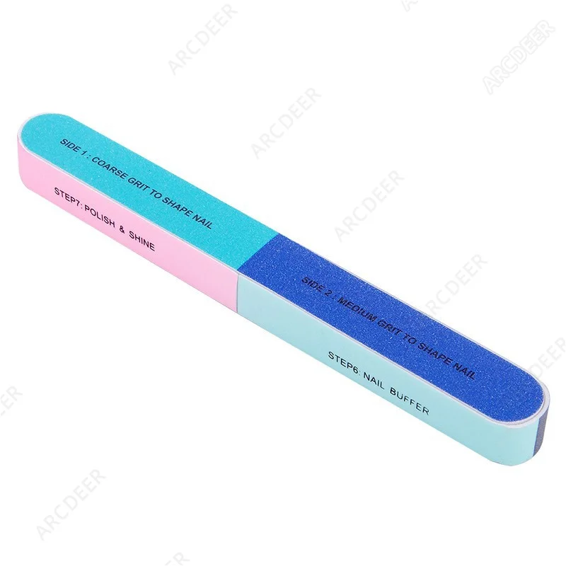 5/12pcs Polishing Stick Sanding Strip Seven-sided Nail Buffer File Set Sanding Tool Professional Nail Colorful Buffing Block