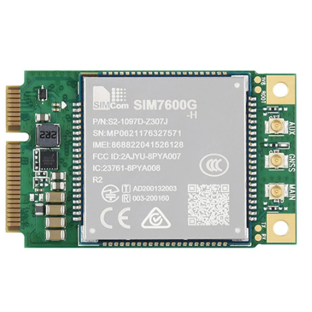 Waveshare SIM7600G-H-PCIE SIMCom Original 4G LTE Cat-4 Module, GSM, GNSS, Mini-PCIe mini-PCle Interface LTE-TDD, LTE-FDD