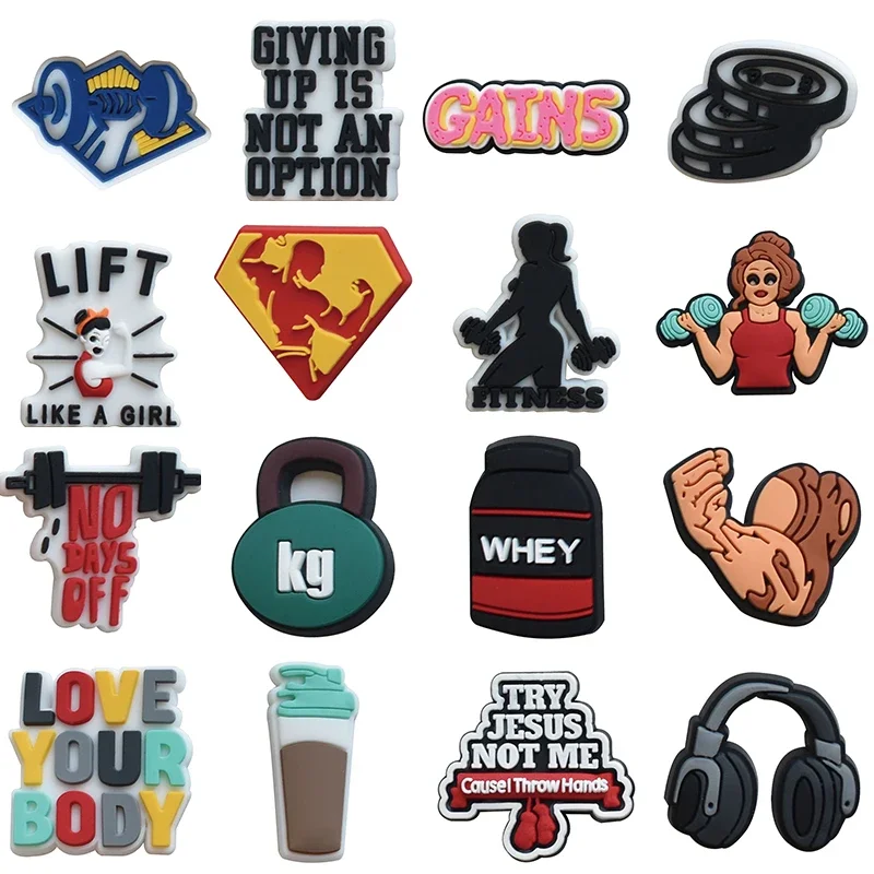 

Shoe Charms for Crocs Accessories Body Building Shoes Charm for Croc Decorations Pins Men Accessory Jeans Woman Clogs Clips