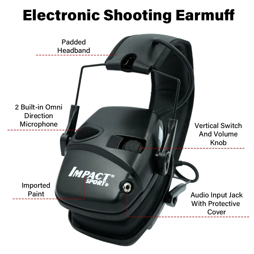 واقي أذن رياضي خارجي جديد غطاء للأذنين للرماية الإلكترونية تأثير تكتيكي تضخيم الصوت سماعة حماية الأذن مضاد للضوضاء