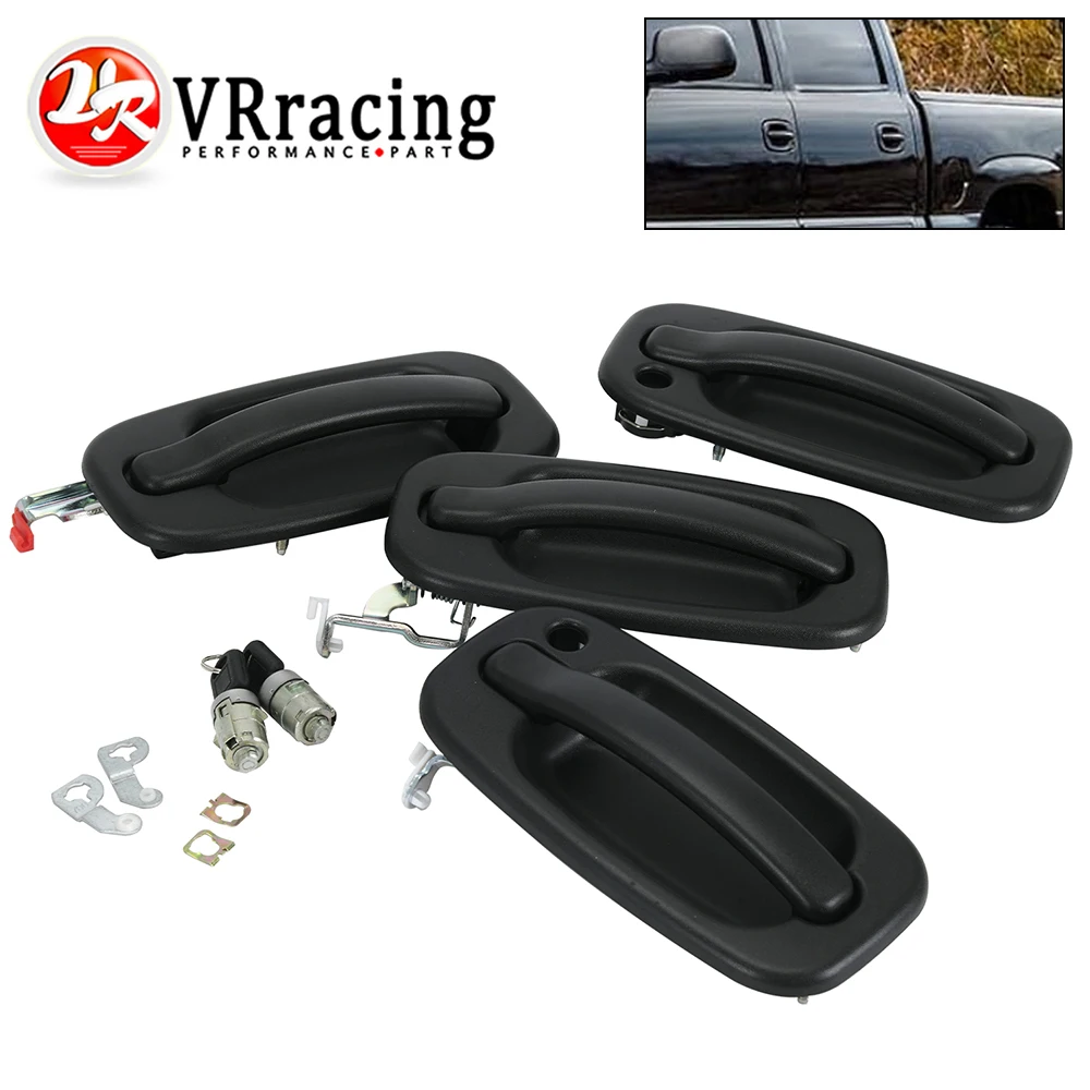 2 مقبض باب خارجي أمامي مع 2 قفل باب + 2 مقبض باب خارجي خلفي 15034985 15721572   لشيفي سيلفرادو 3500 99-06