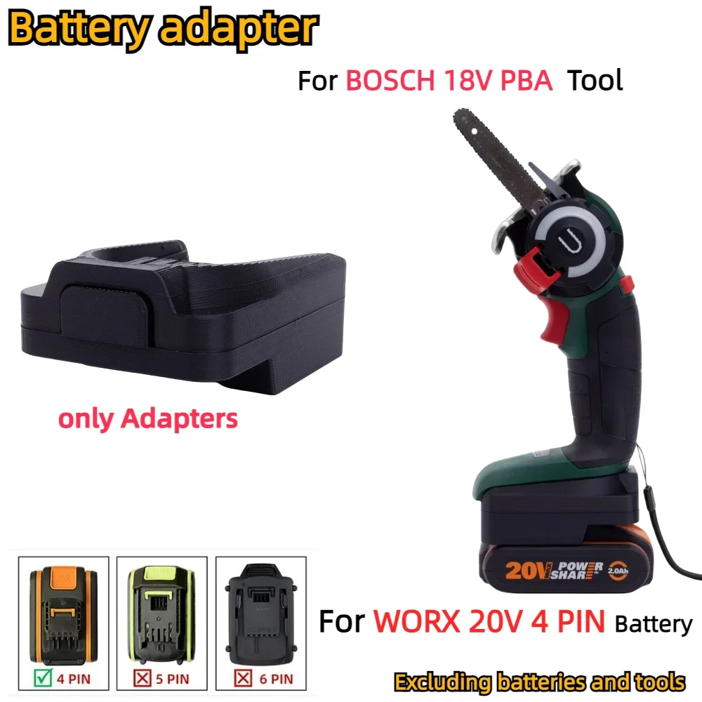 

Battery Adapter Converter for WORX 20V 4 PIN Li-ion Battery TO BOSCH 18V PBA Series Cordless Power Tools Accessory(Only Adapter)