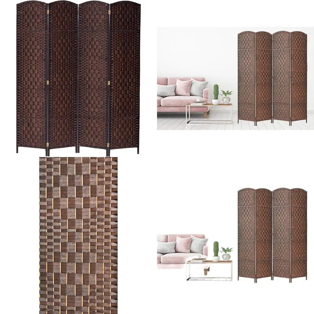 

Honey-Toned Bamboo Privacy Screen with 4 Panels