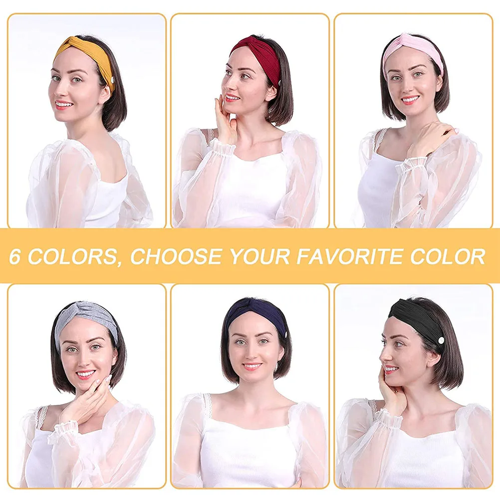 

6Pcs Women's Elastic Headband Cross Knot Sports Hair Band Moisture Absorbent Yoga Head Wrap Lightweight Fashion Hair Accessories