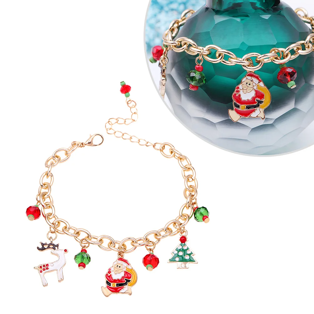 Alloy Bracelet Party Gift Charm Christmas Bell Crutch Hat Pattern Bracelet Girl Decoration women bracelet chain