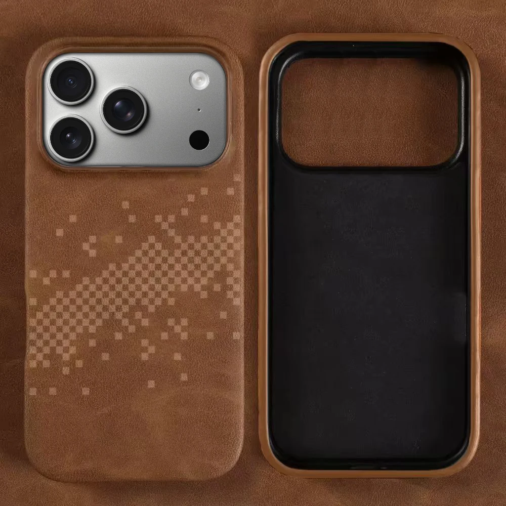 

Luxury Solid Color PU Leather Phone Case For iPhone 17 Pro Max 17Air 16 15 14 Plus 13 12 11 Pro Max Lens Protection Cover Fundas