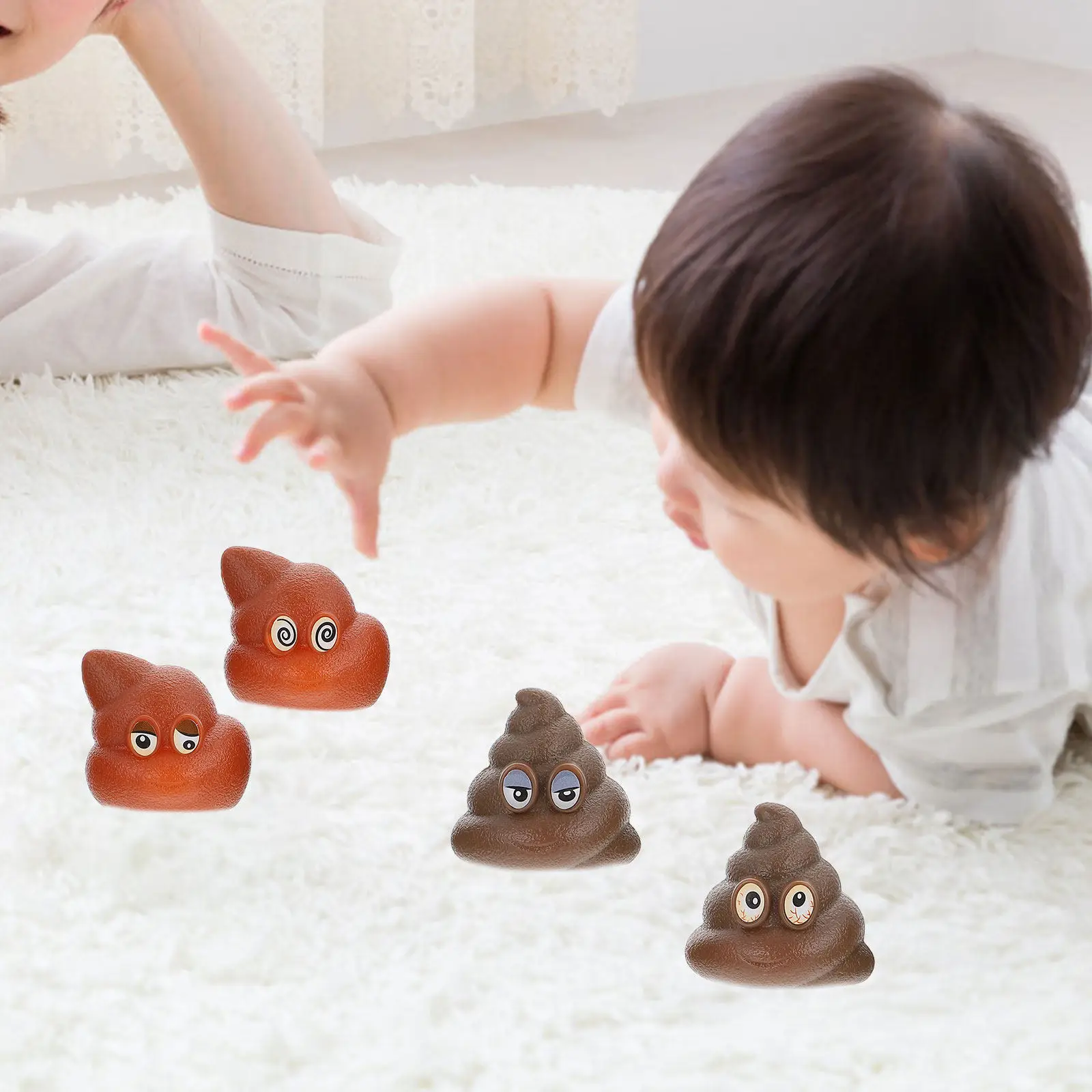 

40Pcs Funny Poo Shape Prank Game Party Supplies Overhead Tossing Plaything for Kids and Adults Realistic Plastic Prank Trick