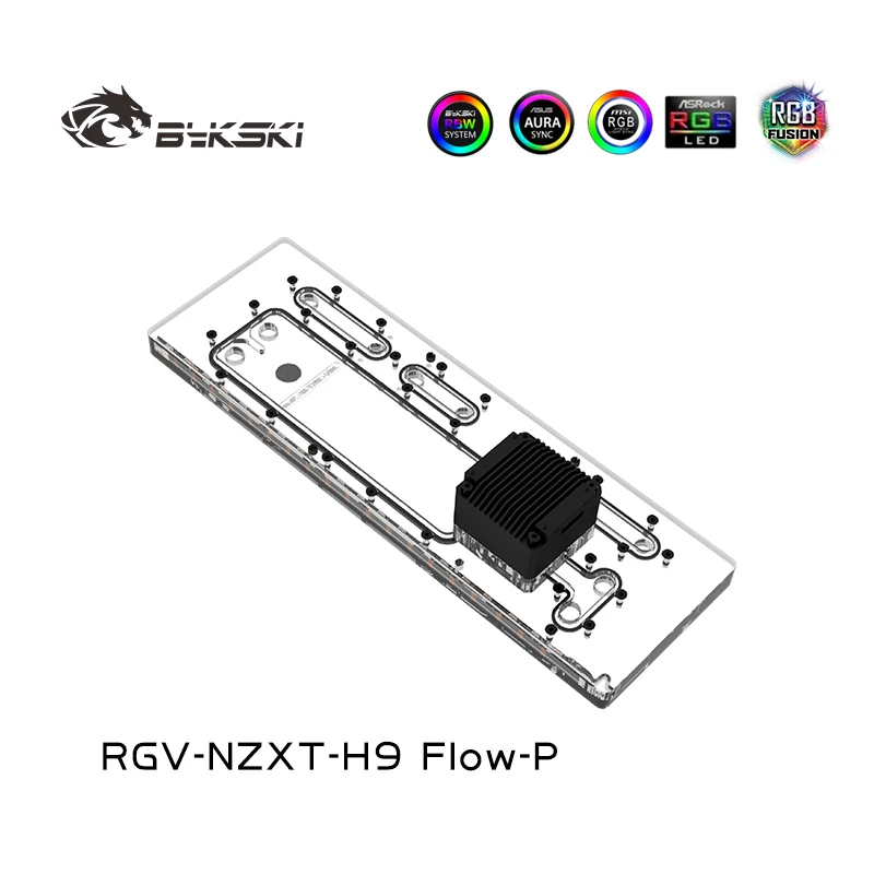 Imagem -02 - Bykski-acrílico Distro Placa Board Reservoir para Nzxt h9 Fusão Caixa do Computador Sistema Refrigerador de Água Combo Ddc Bomba Rgv-nzxt-h9