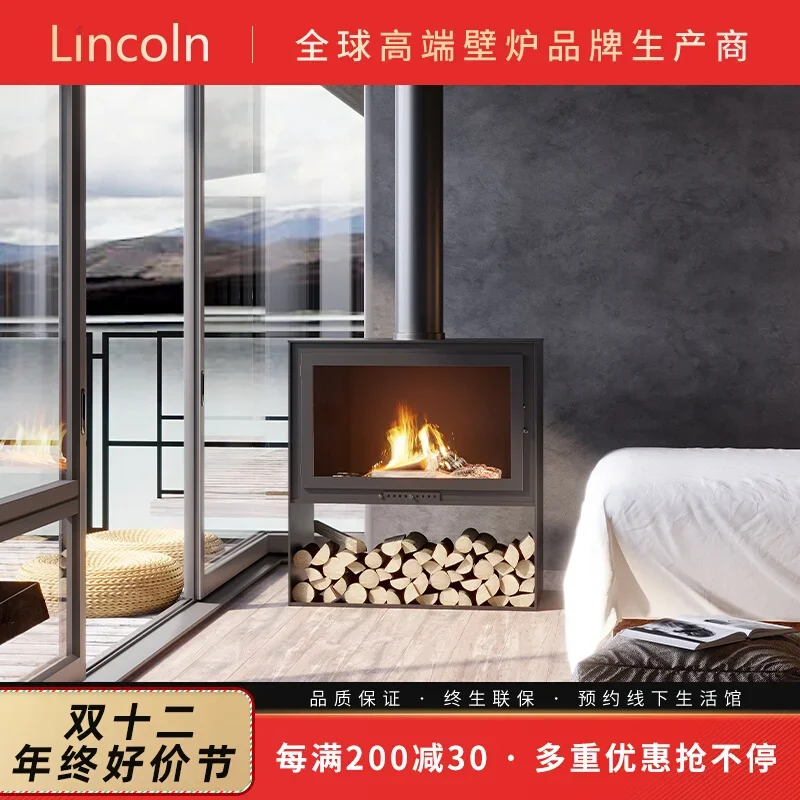 Home Embedded Burning Heater Modern Villa Living Room Burning Stove