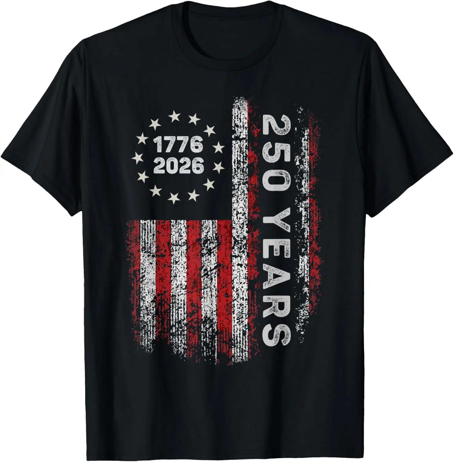 250 Years America Anniversary 250Th Independence Day Freedom T-Shirt 100% Cotton Trendy Y2K Short-Sleeve Tee-Soft, Quick-Drying,