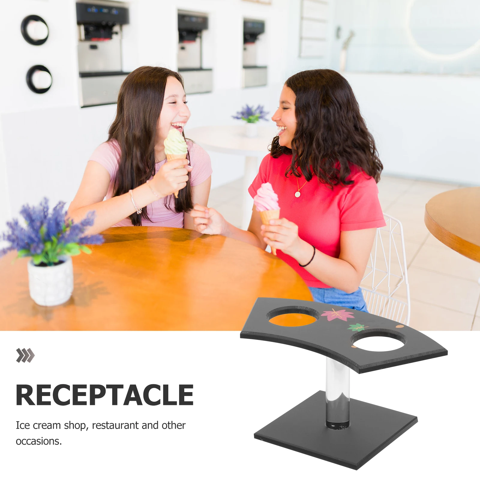 

2 Holes Ice Cream Cone Stand Sushi Roll Holder Display Rack Acrylic Dessert Stand Reusable Storage Easy Clean For Party