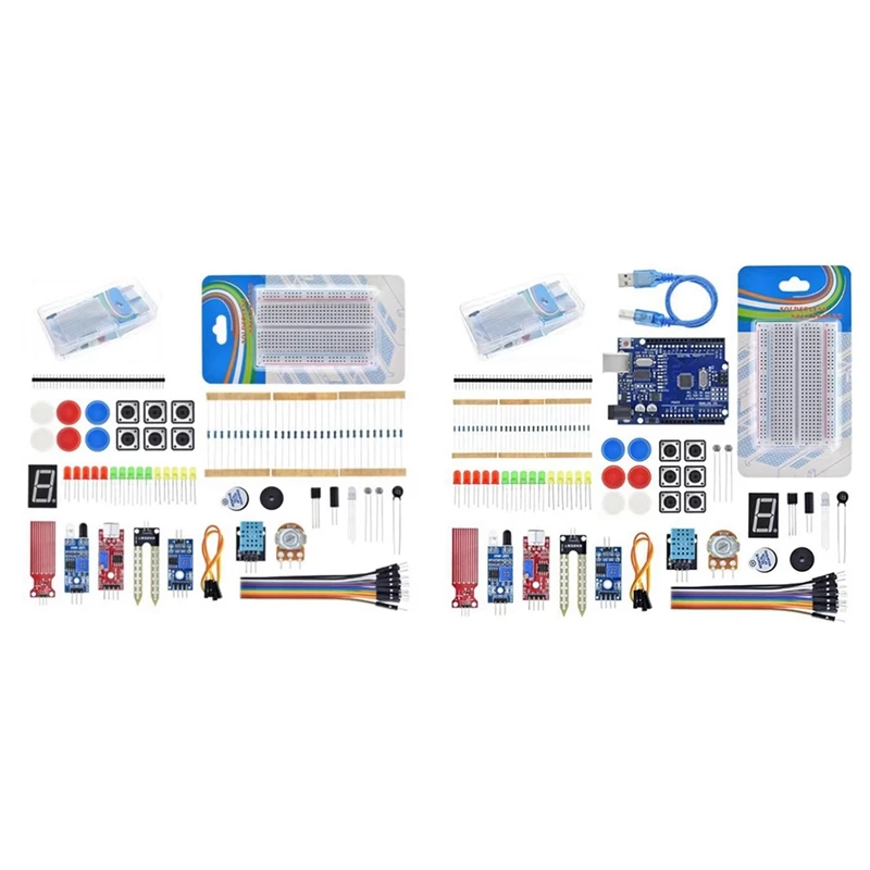 Untuk UNO R3 Papan Pengembangan 400 Lubang Kit Switch Sensor Papan Tempat Memotong Roti Modul Penghindaran Rintangan Lampu LED Aksesori Longgar, A