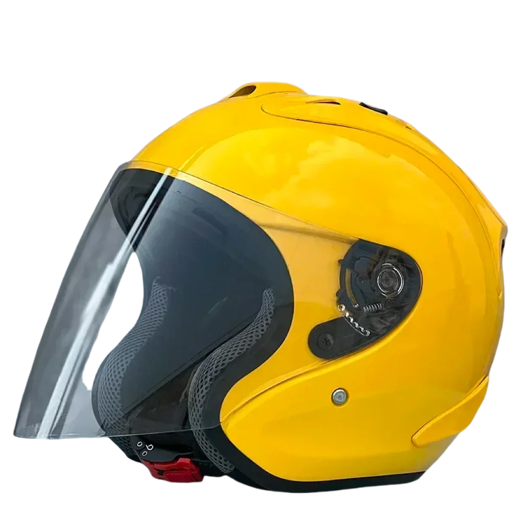 SZ-Casque de moto Ram 4 pour homme et femme, visage ouvert, route de montagne lumineuse, jaune, saison d'été, ECE, 3/4