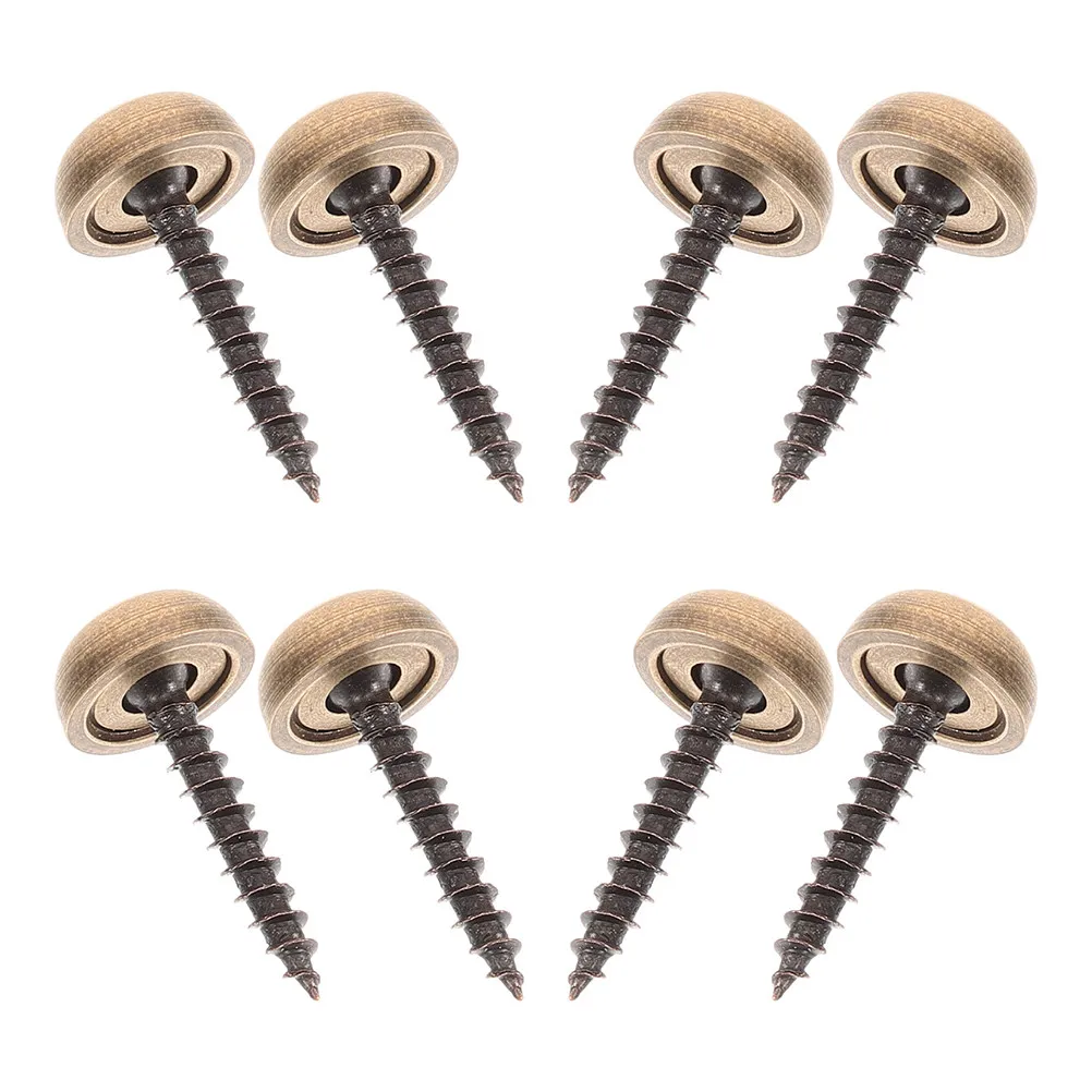 8Pcs Brass Decorative Cap Screws Kit for Wood Upholstery Mirror Wall Mounting Rust Resistant Screw Covers Caps DIY Home Decor