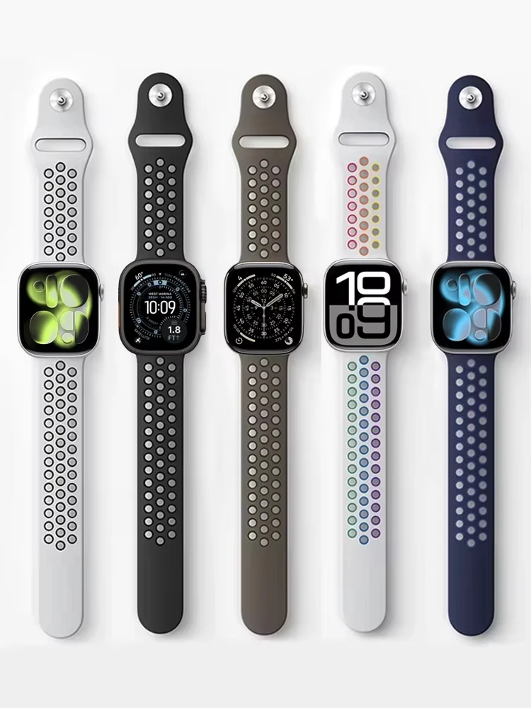 Offizielles Silikonarmband für Apple Watch SE3-Bänder 44 mm 40 mm 41 mm 45 mm 42 mm 46 mm 49 mm Armband iWatch Serie 11 10 98765 Ultra3 2 – Detail 8