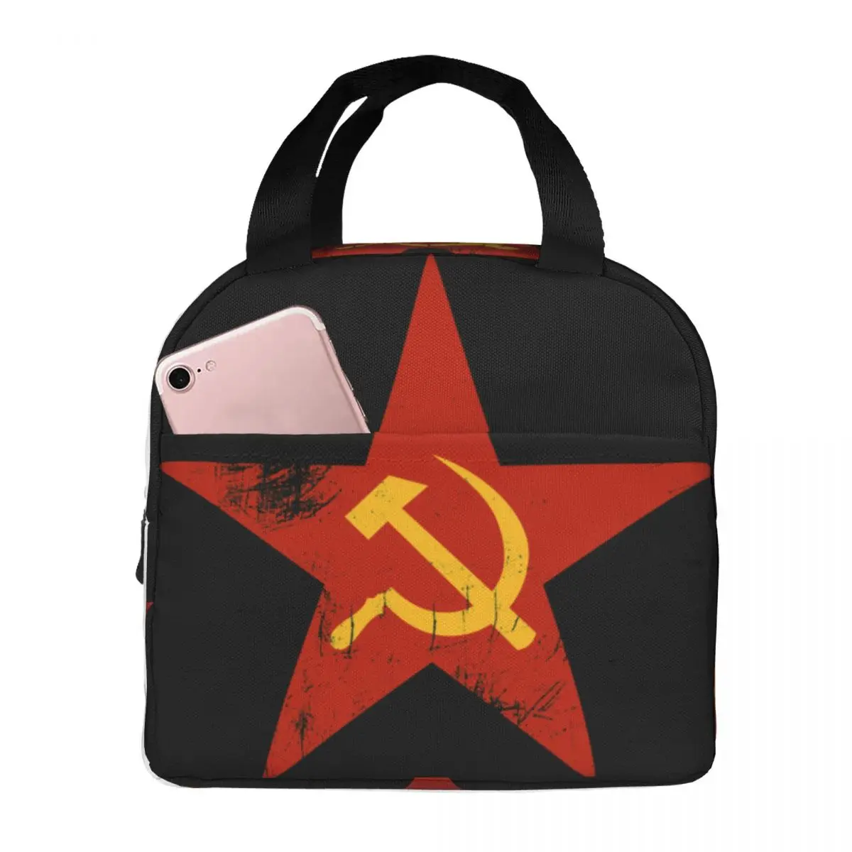Russia Flag USSR Soviet Union Hammer Sickle CCCP Insulated Lunch Tote Bag Women Portable Thermal Cooler Bento Box Camping Travel