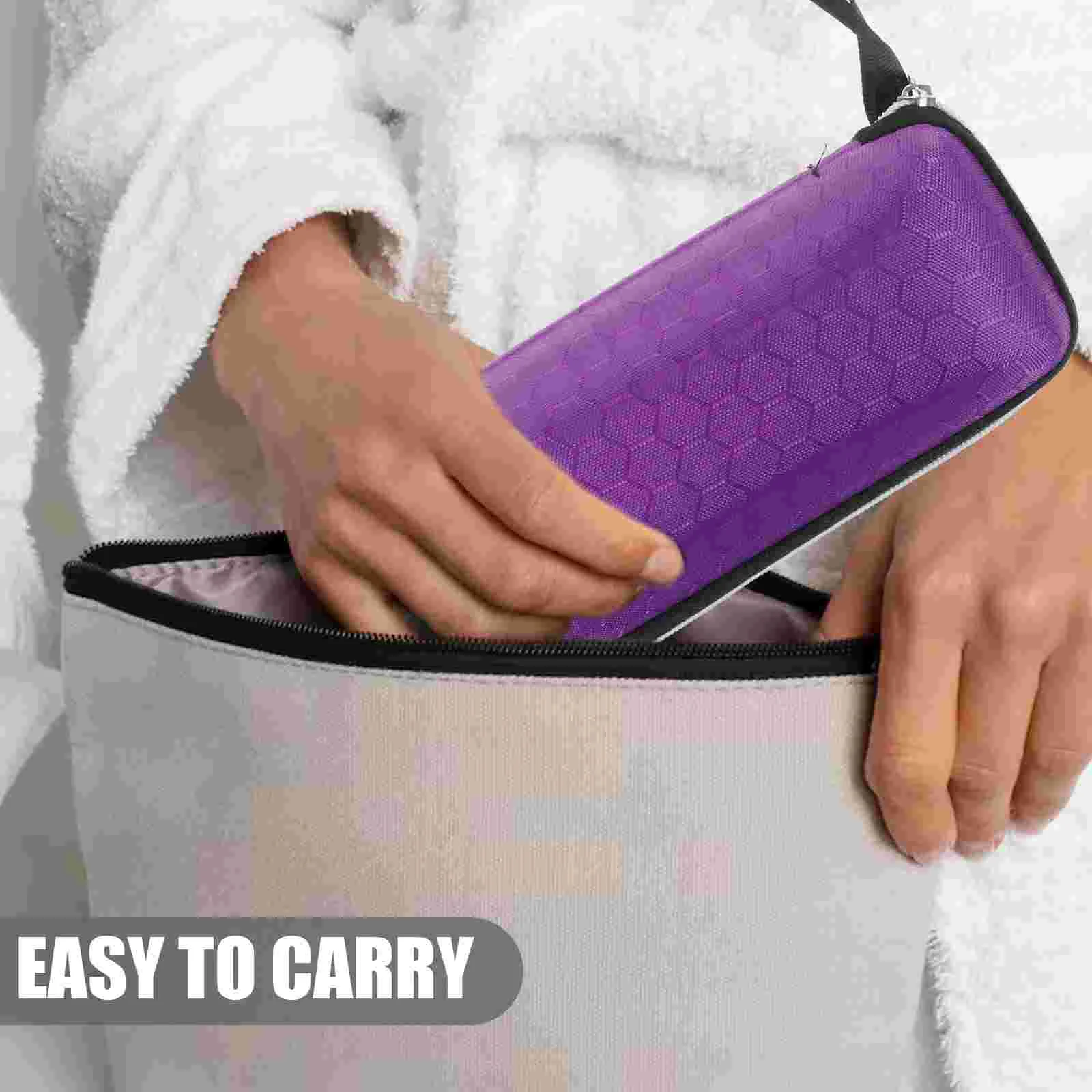 1pc Zipper Eyeglasses Case Honeycomb Pattern Glasses Case Sunglasses EVA Box Protector with Zipper (Purple)