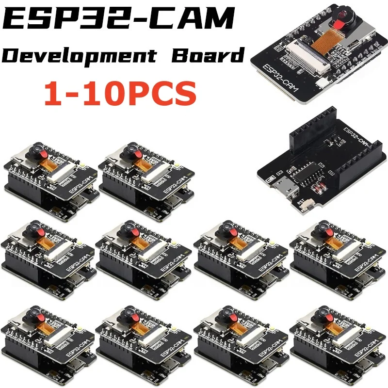 1-10PCS ESP32-CAM ESP32-CAM-MB MICRO USB ESP32 Serial to WiFi ESP32 CAM Development Board CH340 5V Bluetooth+OV3660 Camera XCW