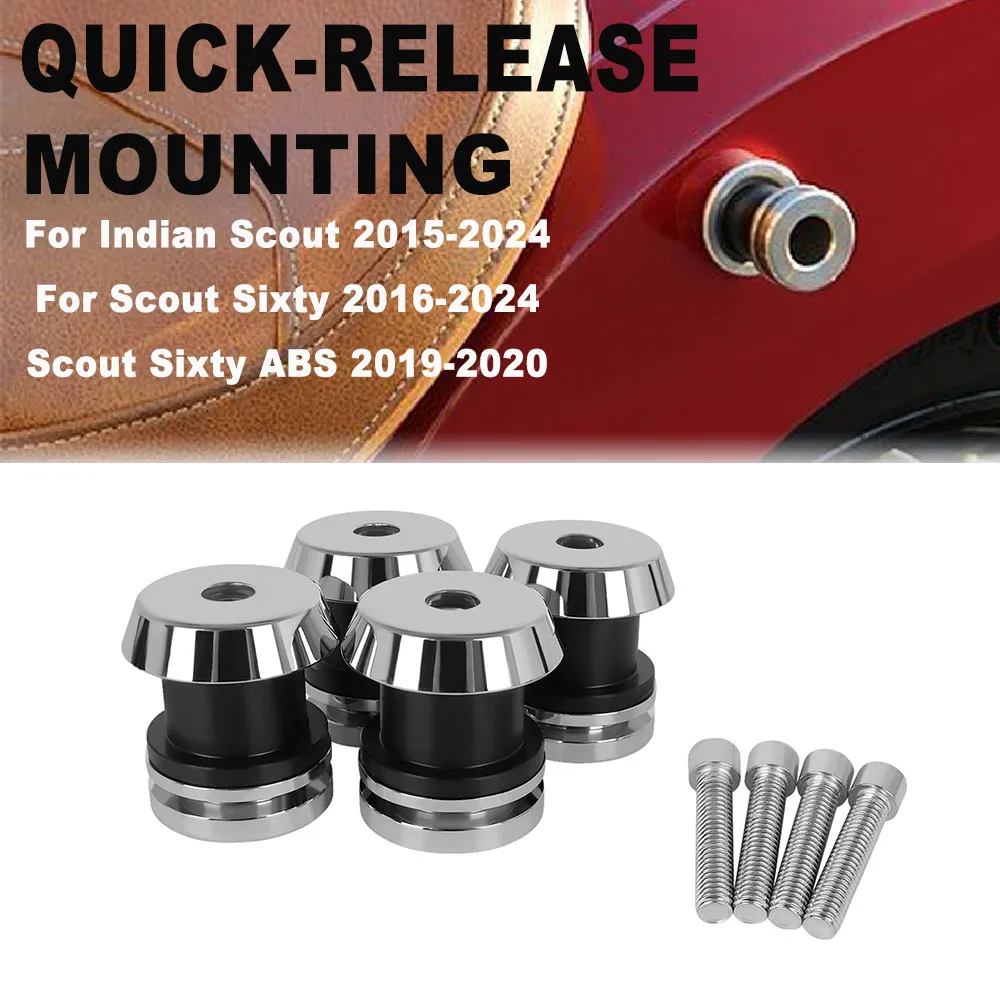 

Quick Release Saddlebag Mounting Spools Kit For Indian Scout 2015-2024 Scout Sixty 2016-2024 Scout ABS Scout Sixty ABS 2019-2020