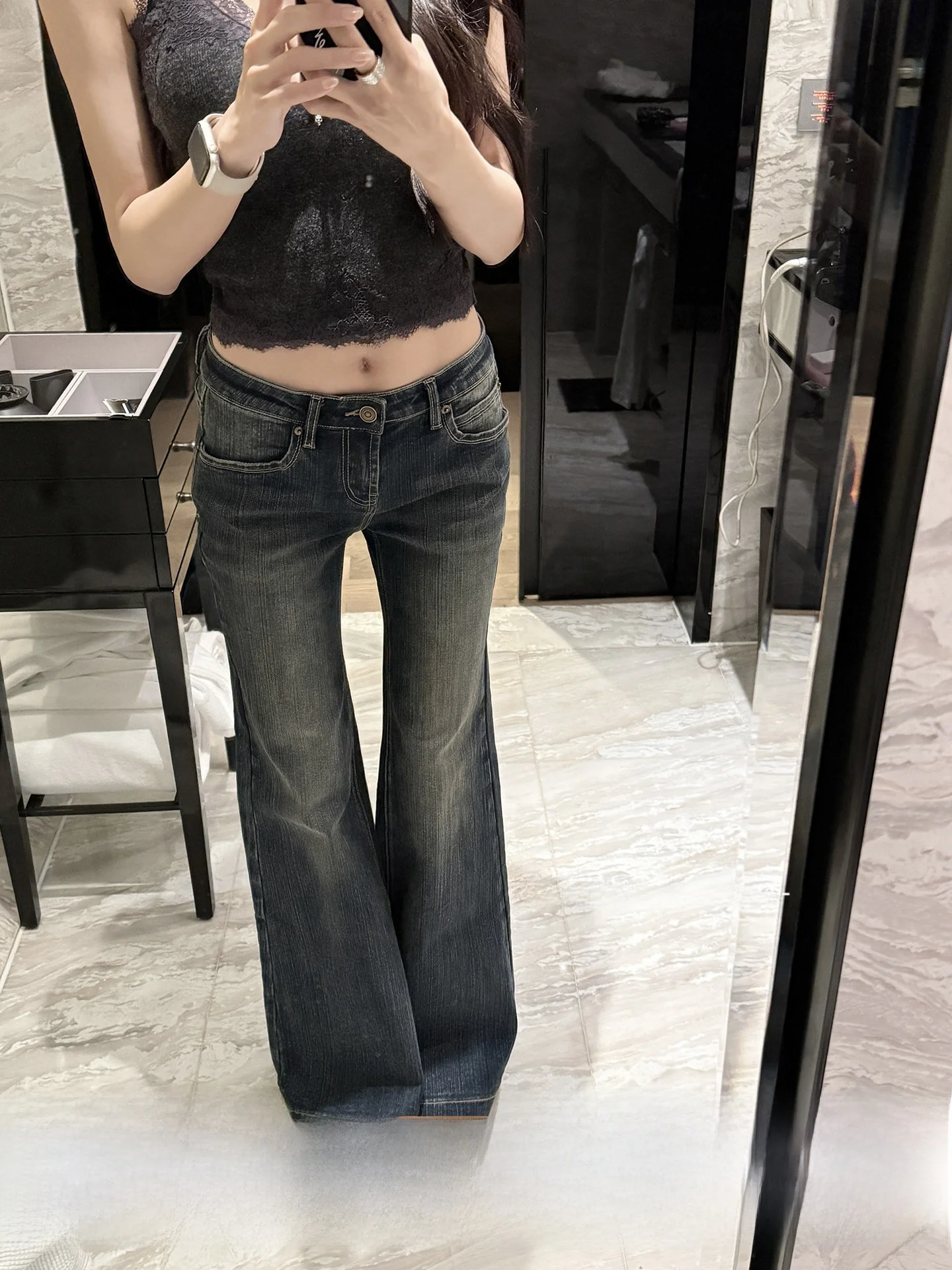 

Waed Blue Vintage High Waist Wide Leg Jeans Elastic Cotton Stretchy Ladies Jeans Spring Summer New Sle He Chenxi