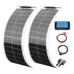 Flexible Solar Panel 50-watowy monokrystaliczny elastyczny zestaw paneli słonecznych System wyłączony z sieci 100W 110V / 220V falownik solarny 12V 24V kontroler złącze PV