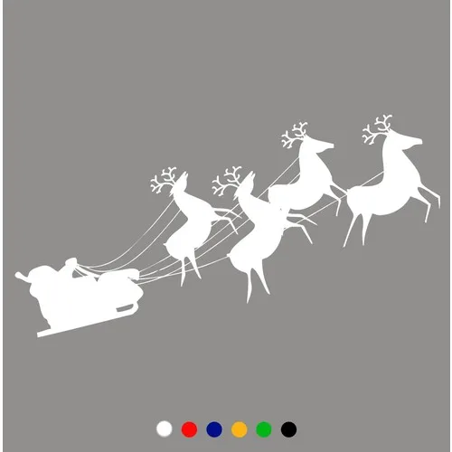 New Jargon Christmas Decorations Santa Claus Deer Sticker Decal-White