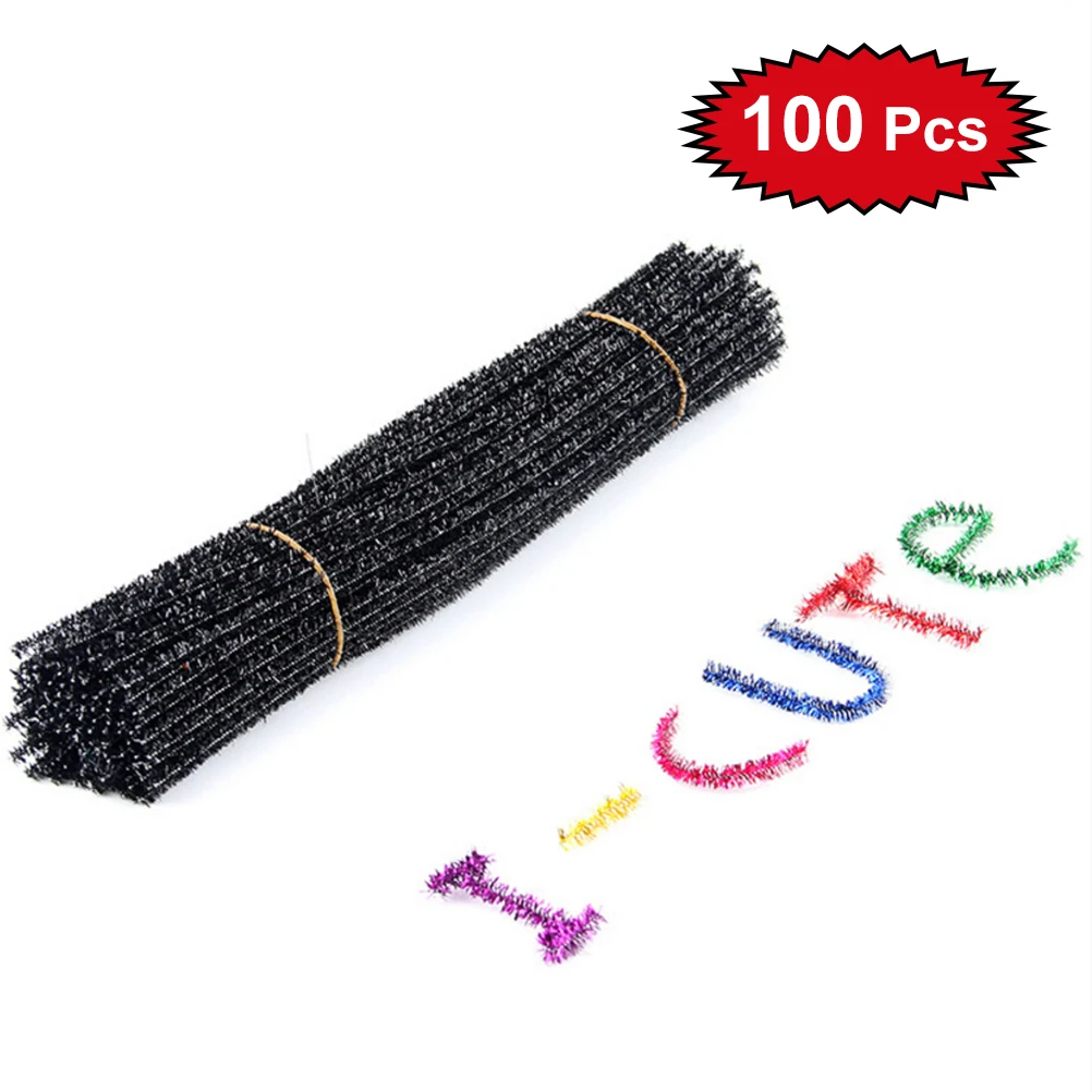 

100pcs Glitter Twisted Stems DIY Craft Material Kids Gifts Party Favors Stem Pipe Diy Craft Material Creative Gift