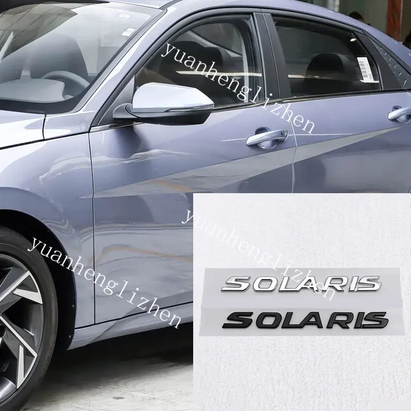 For SOLARIS Car Emblem English Rear Trunk Decoration Car Emblem Body Side Wing Badge Lettering Modification Stickers