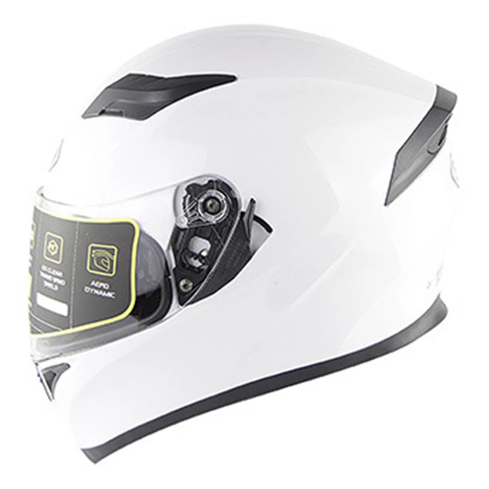 M-2XL Pearl White Anti-Fall Motocross Kask Full Face Biker Helmet Breathable Motorcycle Equipment Wear-Resistant Head Protection