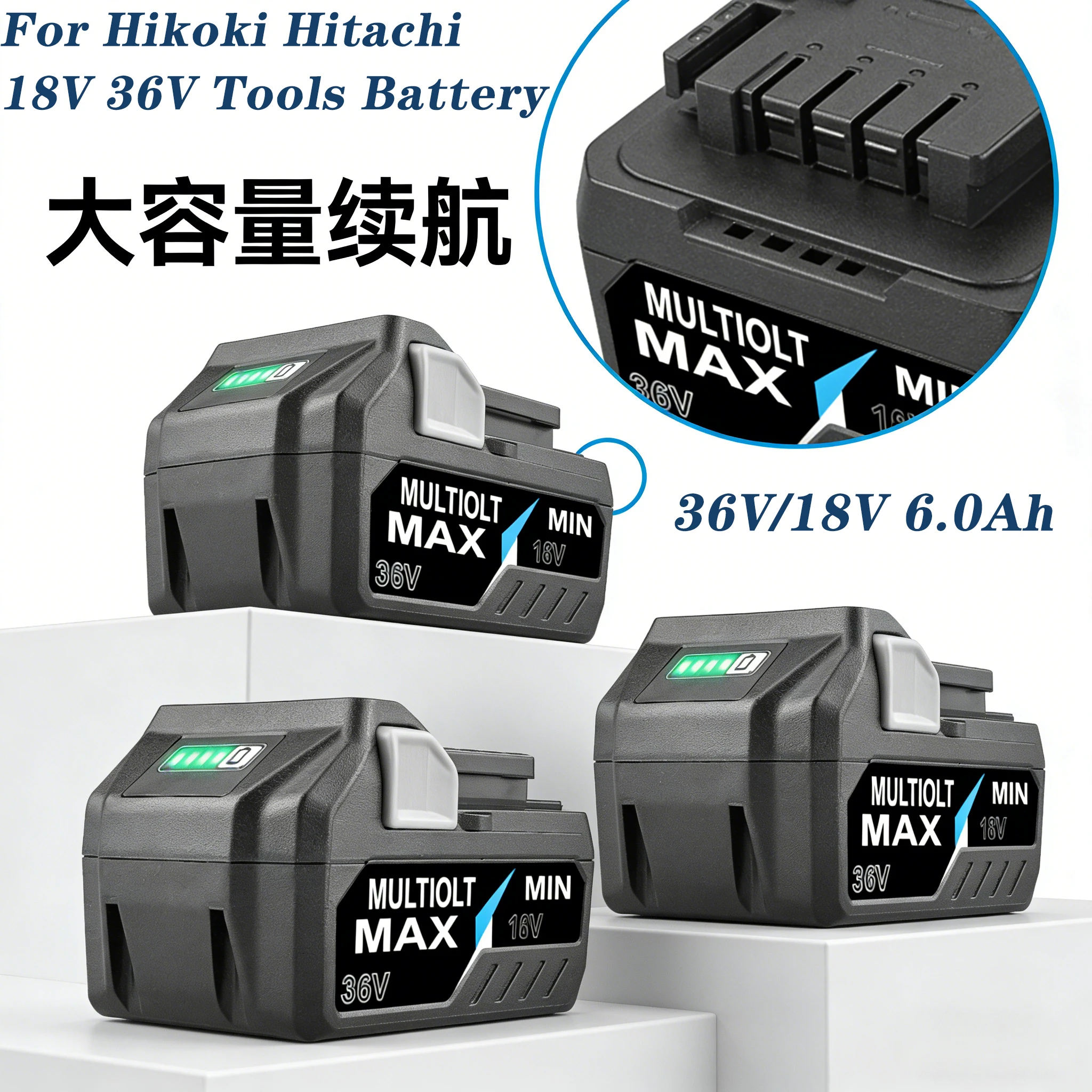 

For Hikoki Hitachi Metabo HPT Cordless Electric Tools BSL36A18 BSL36B18 Batteries 18V 36V Multi-Volt Li-Ion Replacement Battery