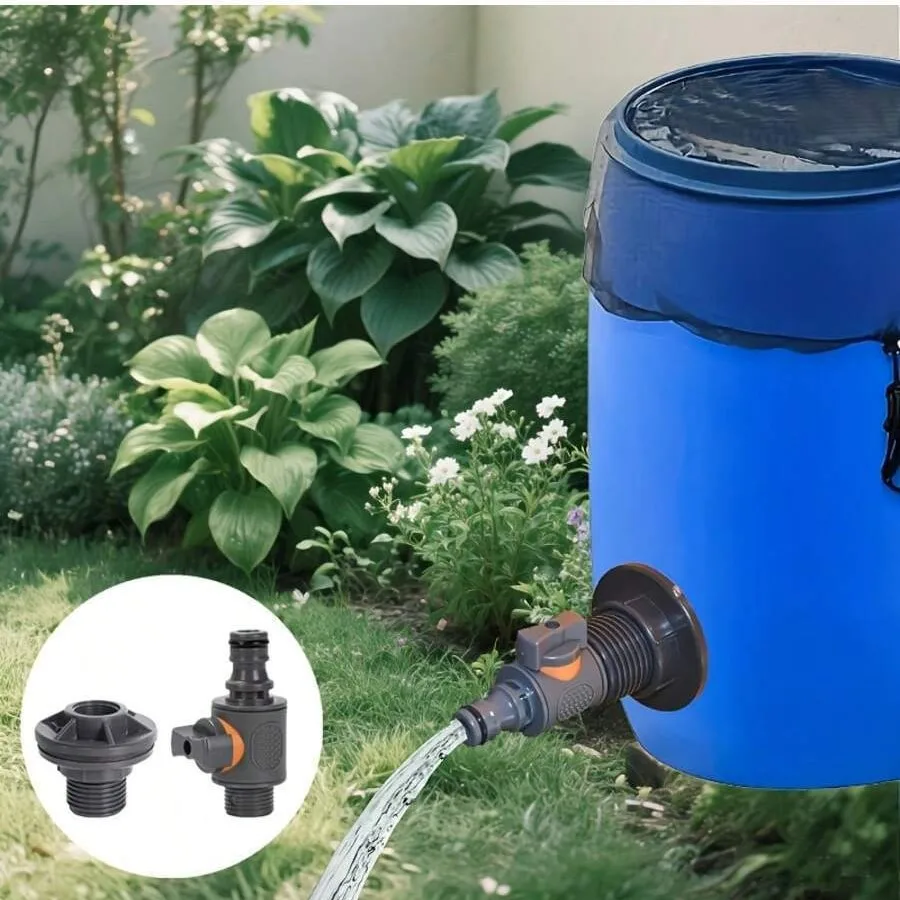 Bucket Adapter Garden Irrigation Pipe Connection Maintenance Coupling Water Tank Connector Six Points With Switch Valve