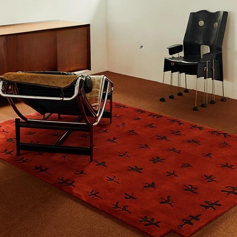 Medieval red design living room, high-end handmade, lovely special-shaped bedroom with carpet