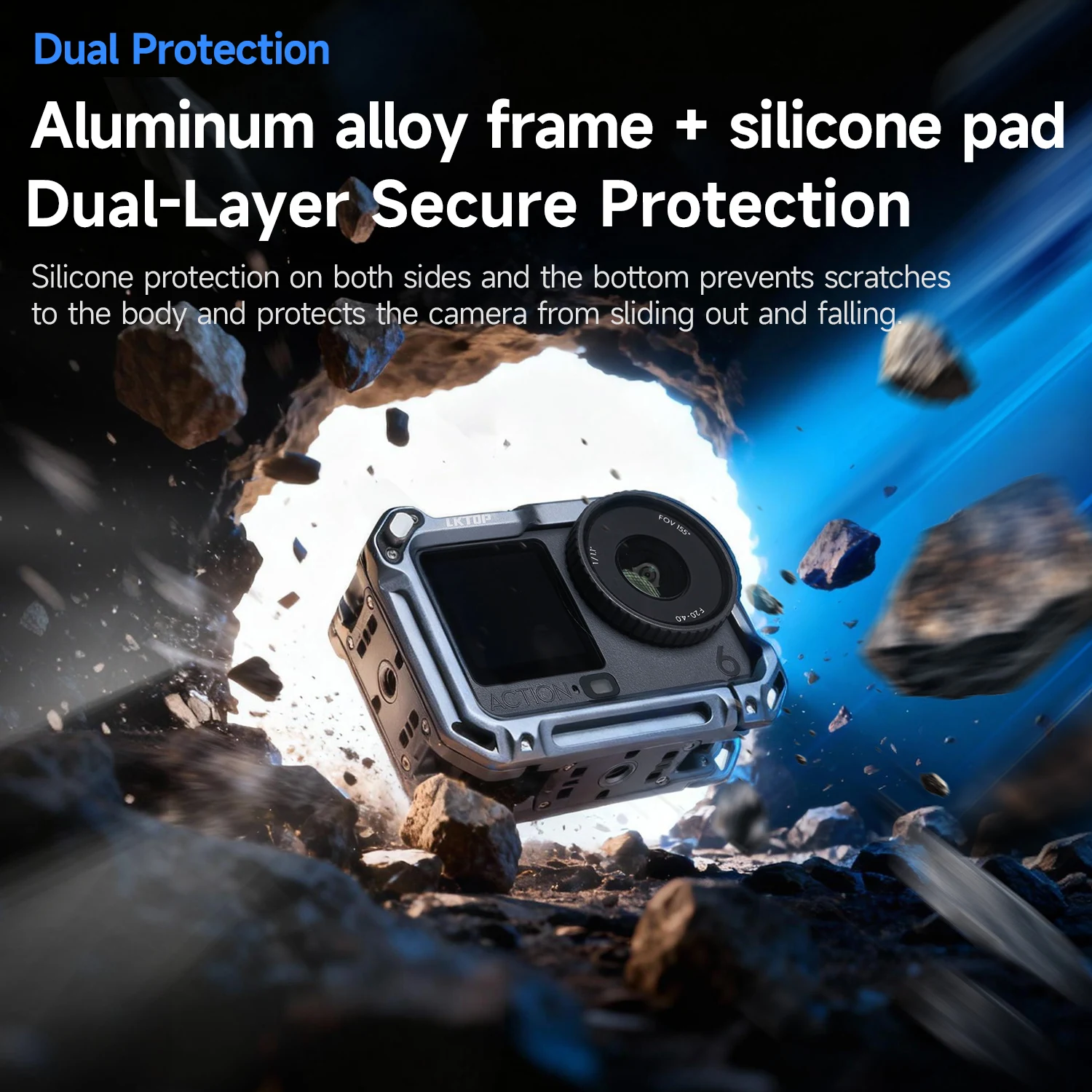 

For DJI Osmo Action6/6 Pro Aluminum Rabbit Cage Protective Case ，Multifunctional Metal Frame Adapter，Action Camera Accessories