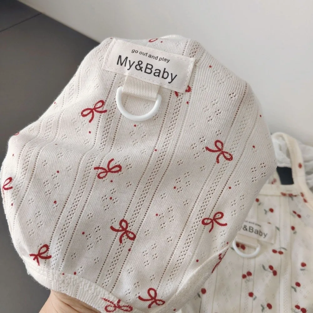 Bow Print Dog Pajamas Breathable Flying Sleeve Wrap Belly Suit Full Belly Protection Comfortable Summer Pet Vest Puppy Wear