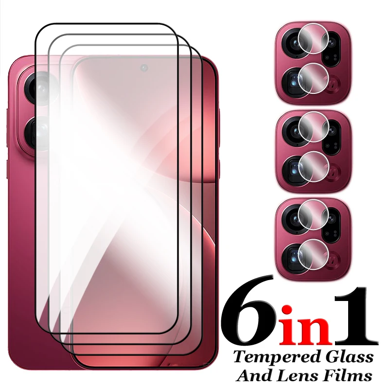 

6in1 For OPPO Find X9 Pro Glass For Find X9 X9+ X9s X9 Pro Tempered Glass 2.5D Full Cover Screen Protector For Find X9 Lens Film